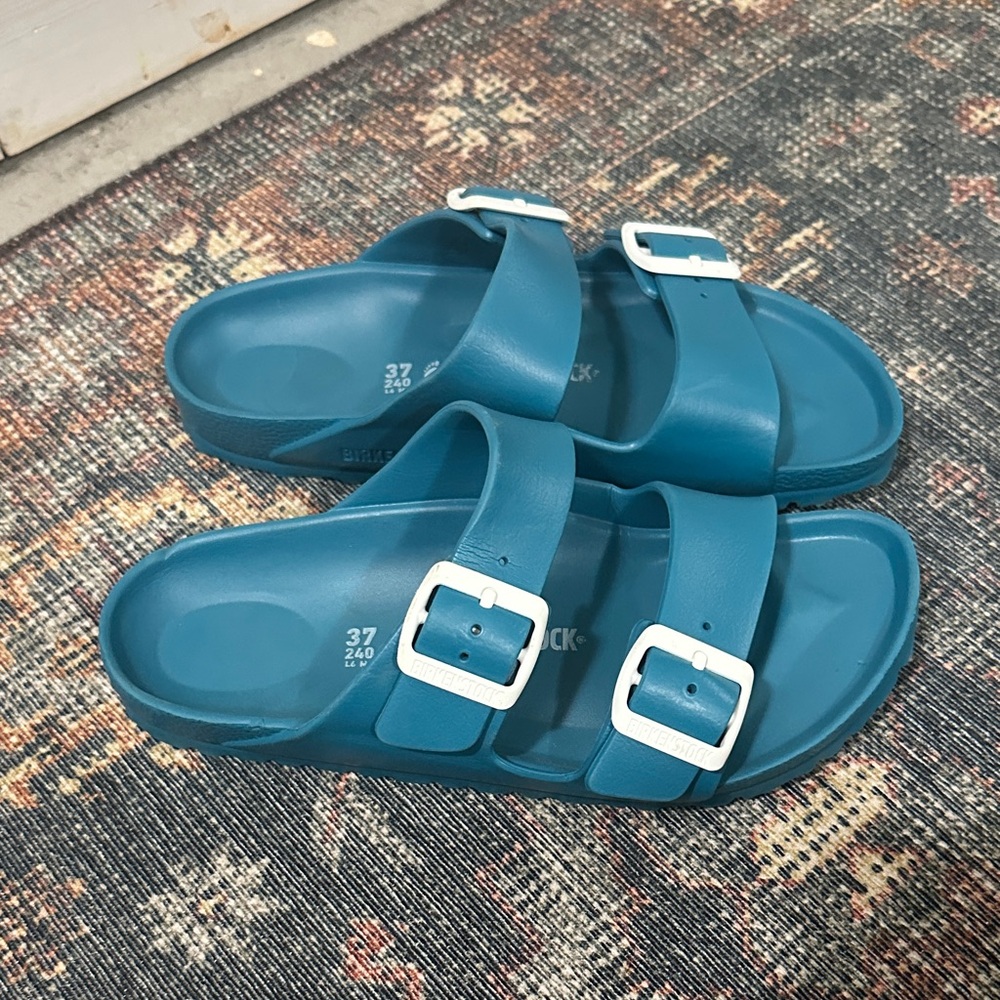 Birkenstock Teal Double-Buckle Sandals - Picture 2 of 6